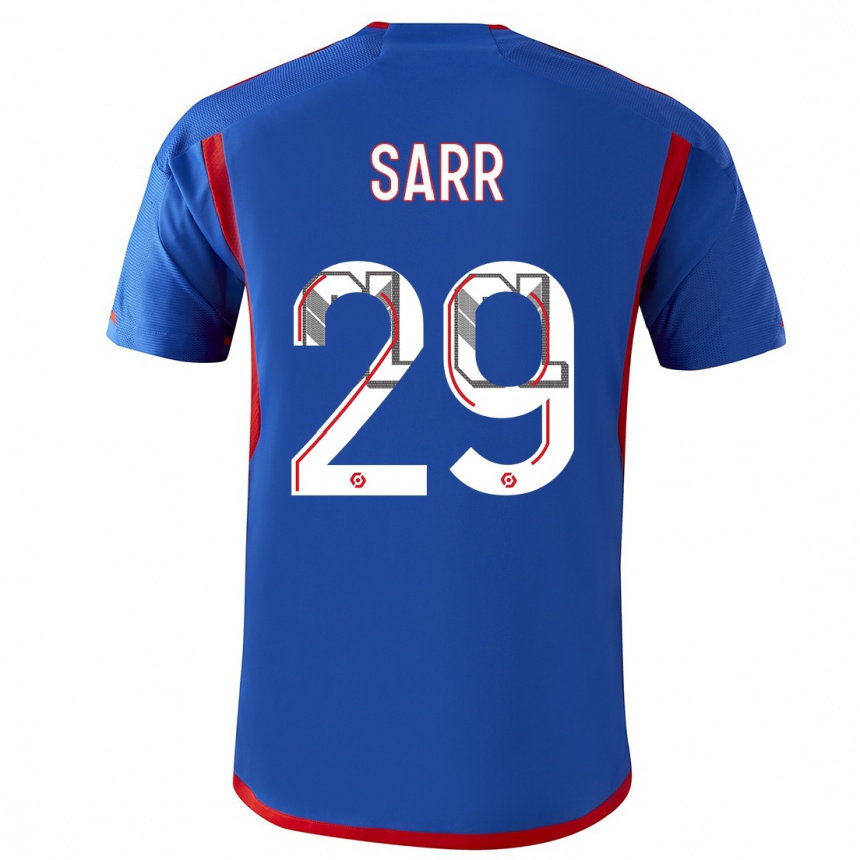 Niño Fútbol Camiseta Mamadou Sarr #29 Azul Rojo 2ª Equipación 2023/24 Perú