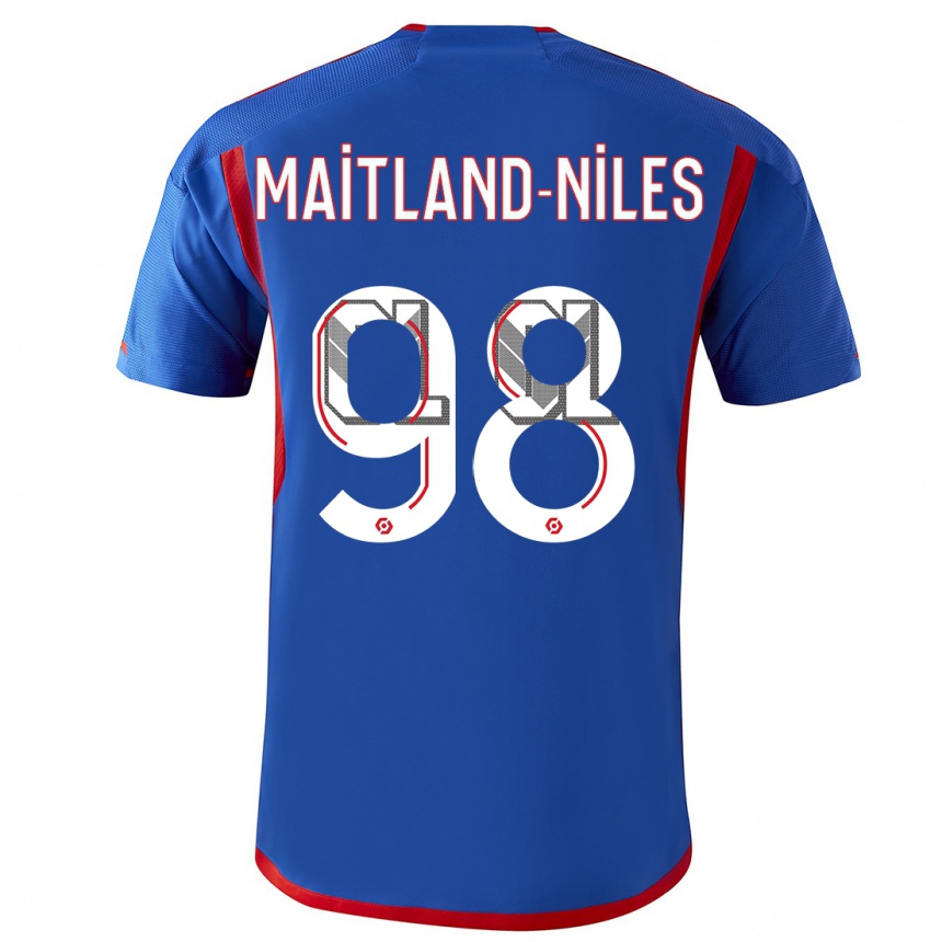 Niño Fútbol Camiseta Ainsley Maitland-Niles #98 Azul Rojo 2ª Equipación 2023/24 Perú