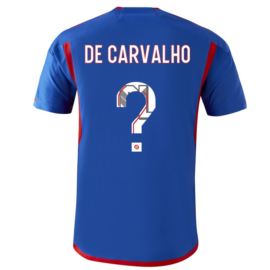 Niño Fútbol Camiseta Mathys De Carvalho #0 Azul Rojo 2ª Equipación 2023/24 Perú