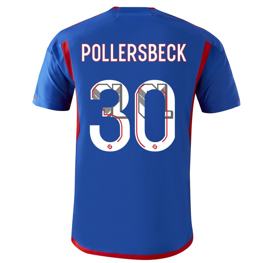 Niño Fútbol Camiseta Julian Pollersbeck #30 Azul Rojo 2ª Equipación 2023/24 Perú