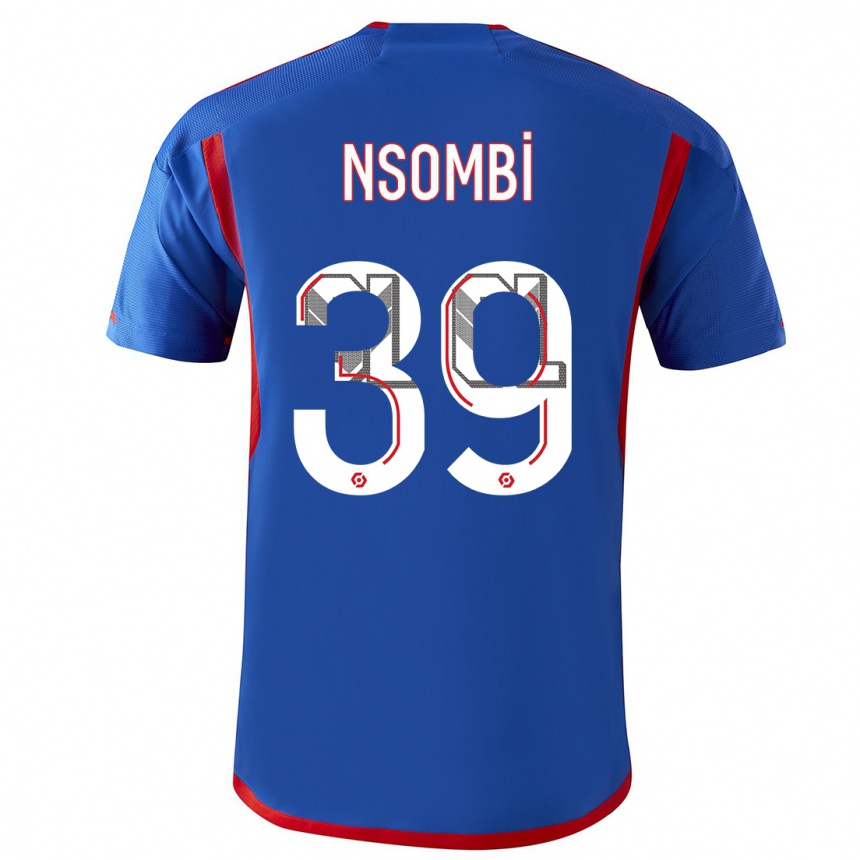 Niño Fútbol Camiseta Gael Nsombi #39 Azul Rojo 2ª Equipación 2023/24 Perú