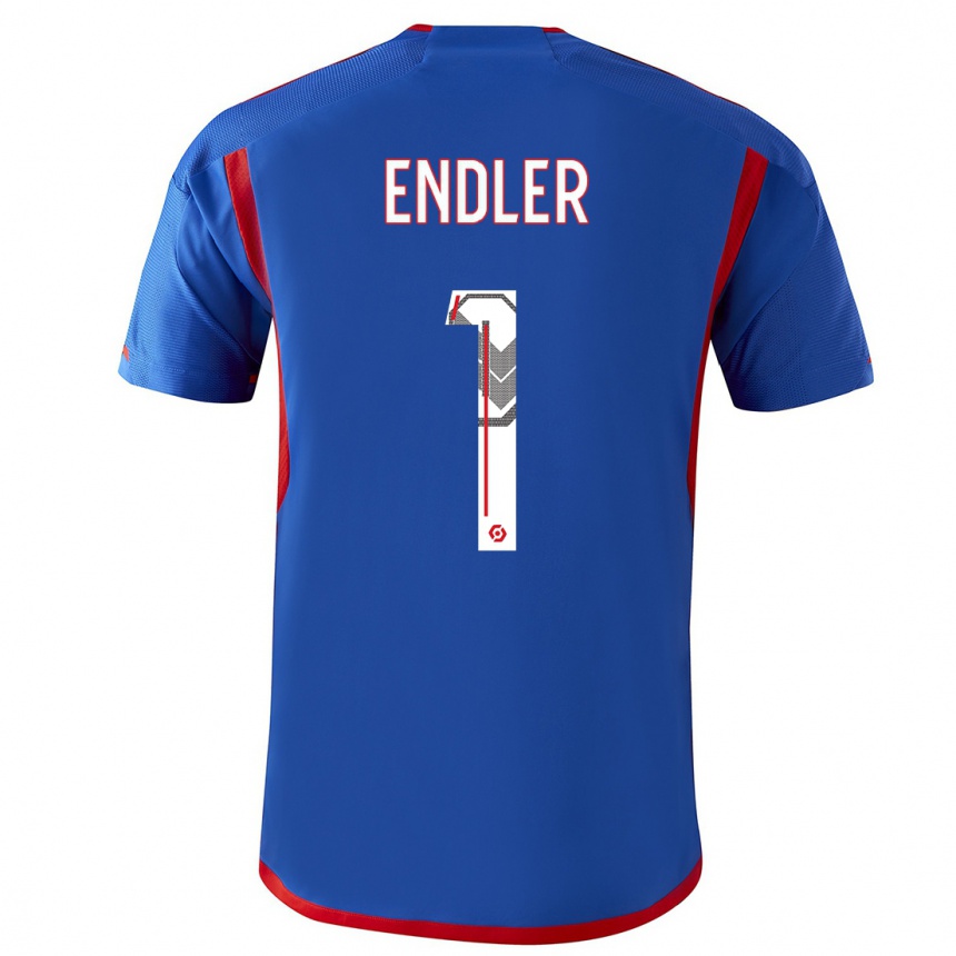 Niño Fútbol Camiseta Christiane Endler #1 Azul Rojo 2ª Equipación 2023/24 Perú