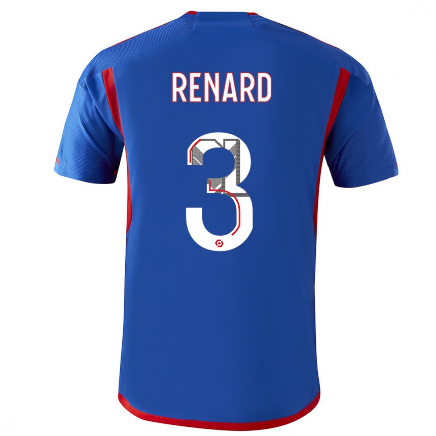 Niño Fútbol Camiseta Wendie Renard #3 Azul Rojo 2ª Equipación 2023/24 Perú