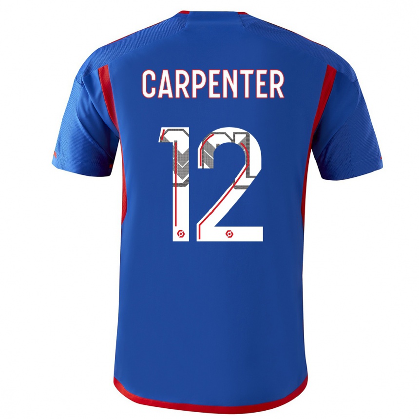 Niño Fútbol Camiseta Ellie Carpenter #12 Azul Rojo 2ª Equipación 2023/24 Perú