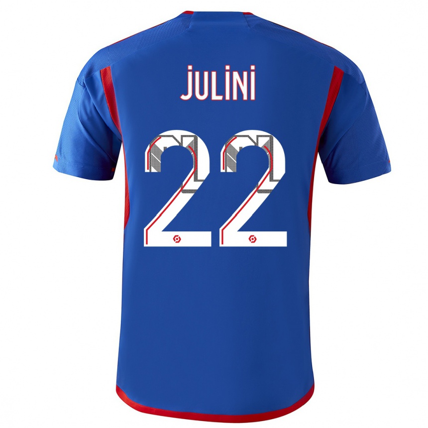 Niño Fútbol Camiseta Sally Julini #22 Azul Rojo 2ª Equipación 2023/24 Perú