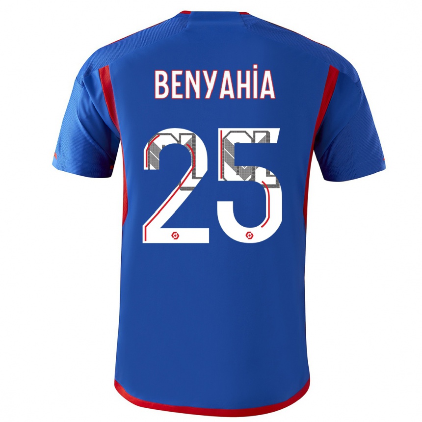 Niño Fútbol Camiseta Ines Benyahia #25 Azul Rojo 2ª Equipación 2023/24 Perú