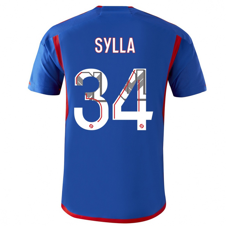 Niño Fútbol Camiseta Kysha Sylla #34 Azul Rojo 2ª Equipación 2023/24 Perú