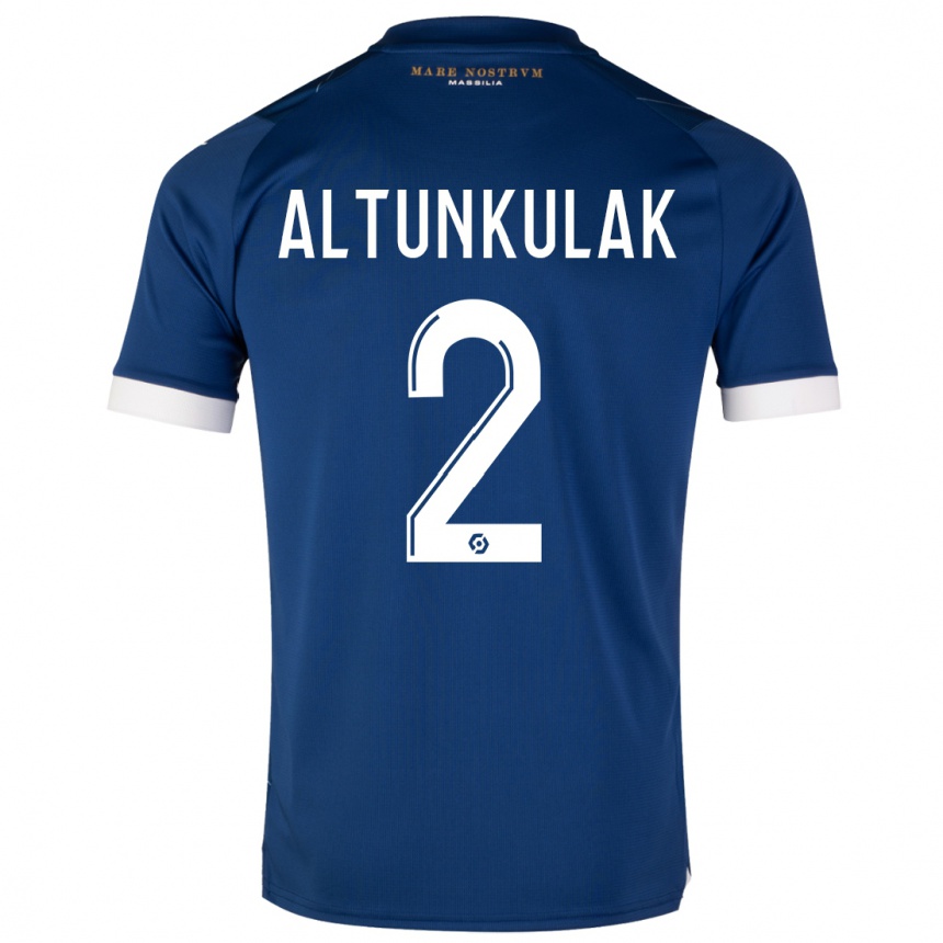 Niño Fútbol Camiseta Selen Altunkulak #2 Azul Oscuro 2ª Equipación 2023/24 Perú