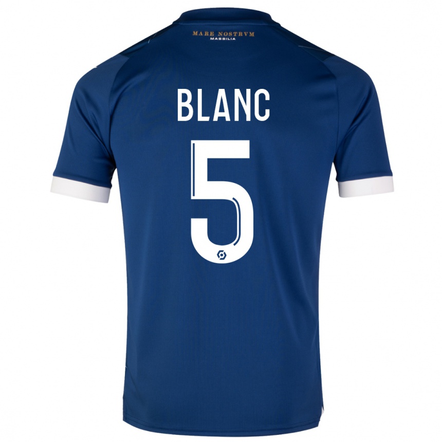 Niño Fútbol Camiseta Amandine Blanc #5 Azul Oscuro 2ª Equipación 2023/24 Perú