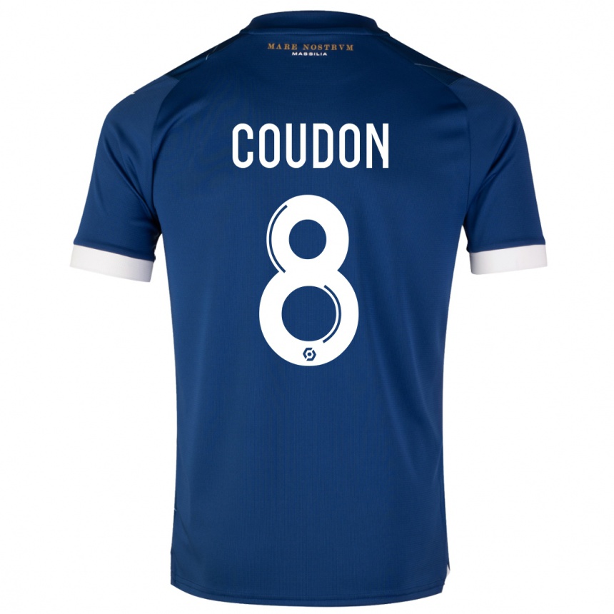 Niño Fútbol Camiseta Marine Coudon #8 Azul Oscuro 2ª Equipación 2023/24 Perú