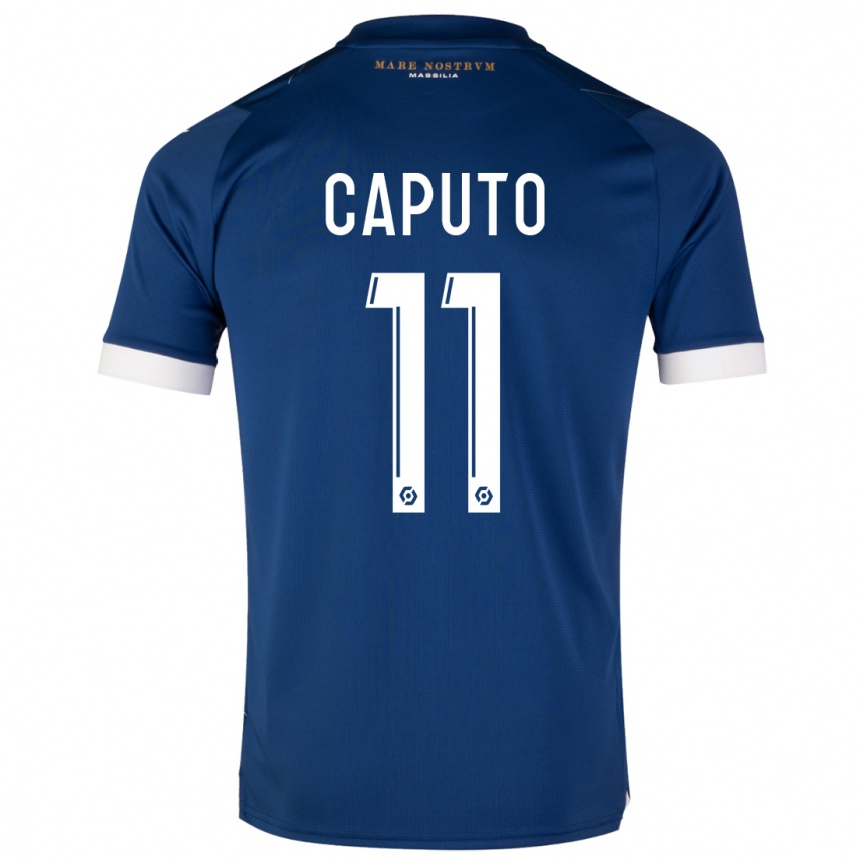 Niño Fútbol Camiseta Cindy Caputo #11 Azul Oscuro 2ª Equipación 2023/24 Perú