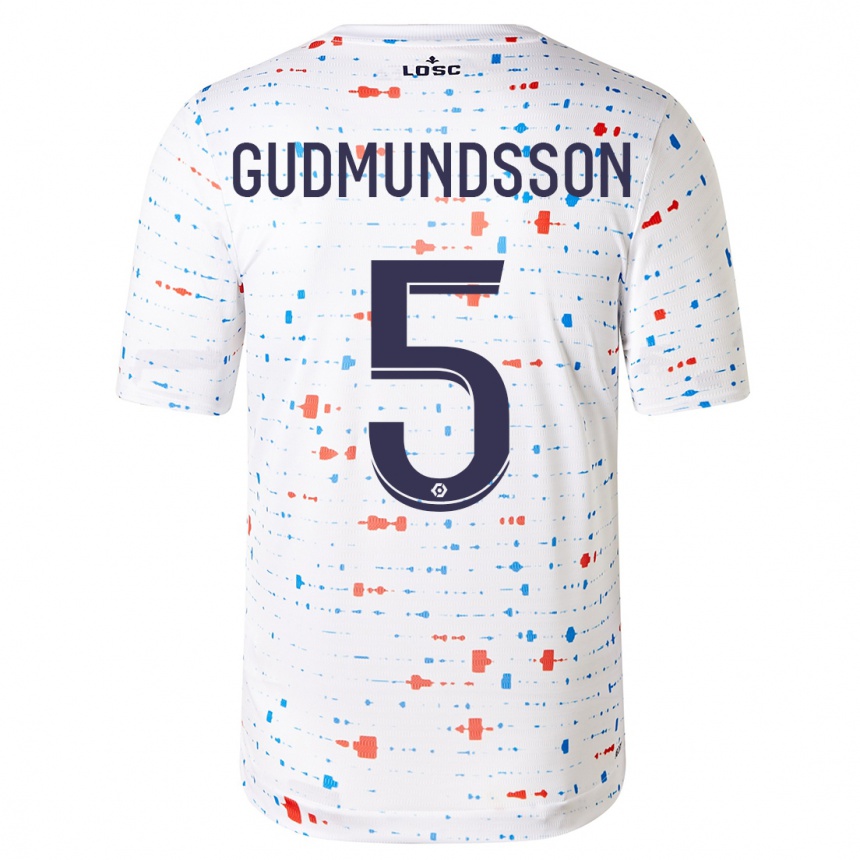 Niño Fútbol Camiseta Gabriel Gudmundsson #5 Blanco 2ª Equipación 2023/24 Perú