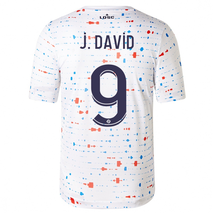 Niño Fútbol Camiseta Jonathan David #9 Blanco 2ª Equipación 2023/24 Perú