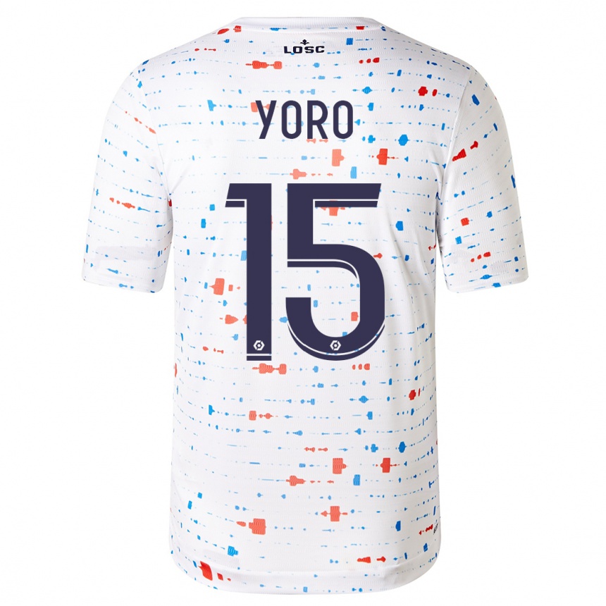 Niño Fútbol Camiseta Leny Yoro #15 Blanco 2ª Equipación 2023/24 Perú