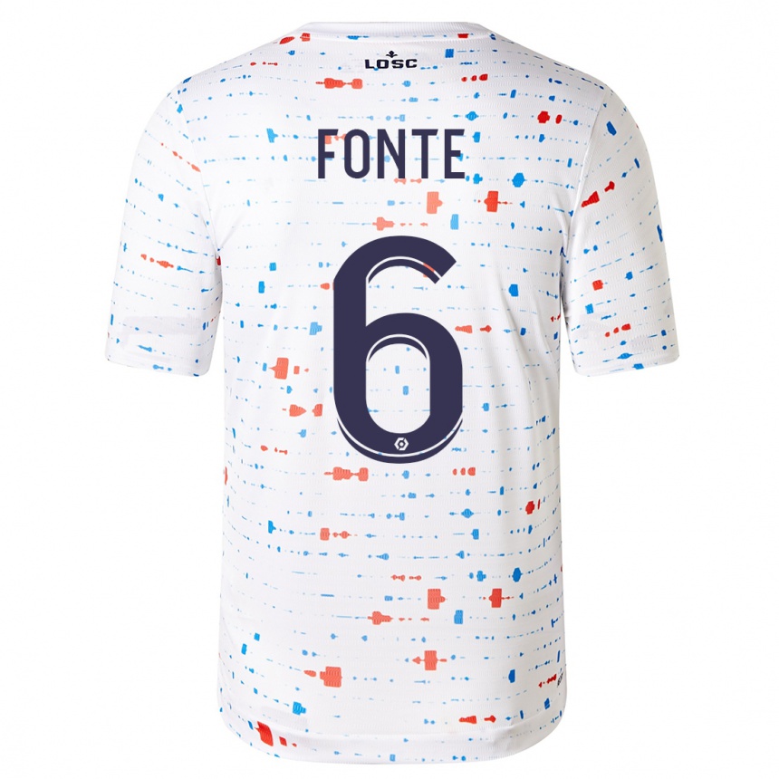 Niño Fútbol Camiseta Jose Fonte #6 Blanco 2ª Equipación 2023/24 Perú