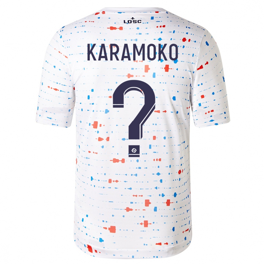 Niño Fútbol Camiseta Ibrahim Karamoko #0 Blanco 2ª Equipación 2023/24 Perú