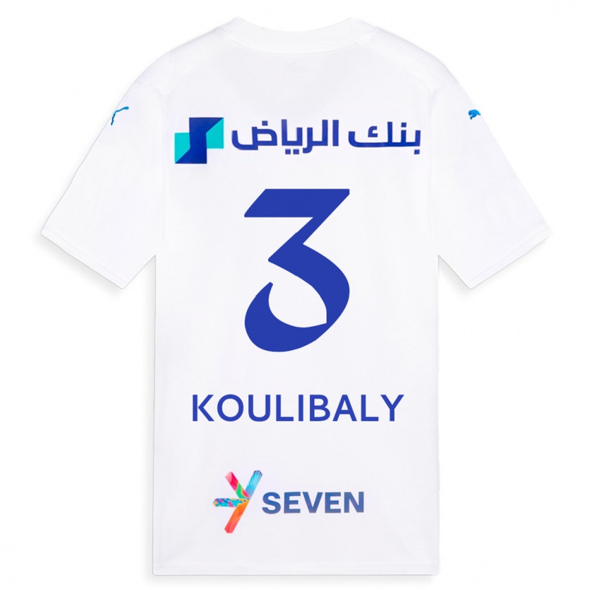 Niño Fútbol Camiseta Kalidou Koulibaly #3 Blanco 2ª Equipación 2023/24 Perú