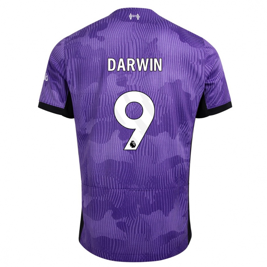 Niño Fútbol Camiseta Darwin Nunez #9 Púrpura Equipación Tercera 2023/24 Perú