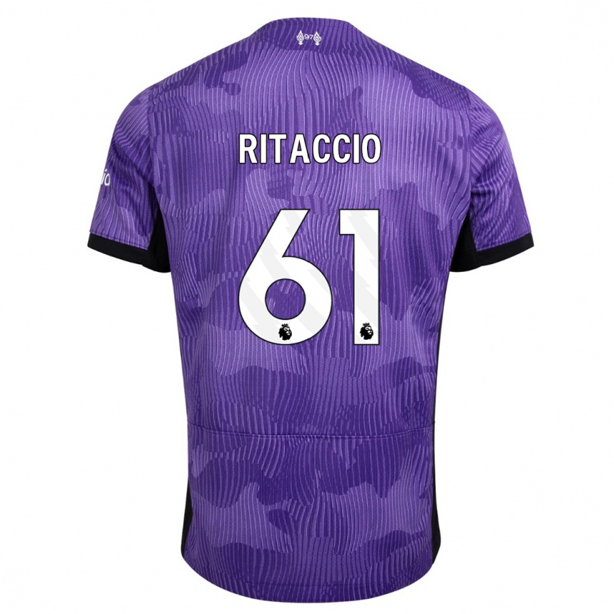 Niño Fútbol Camiseta Matteo Ritaccio #61 Púrpura Equipación Tercera 2023/24 Perú