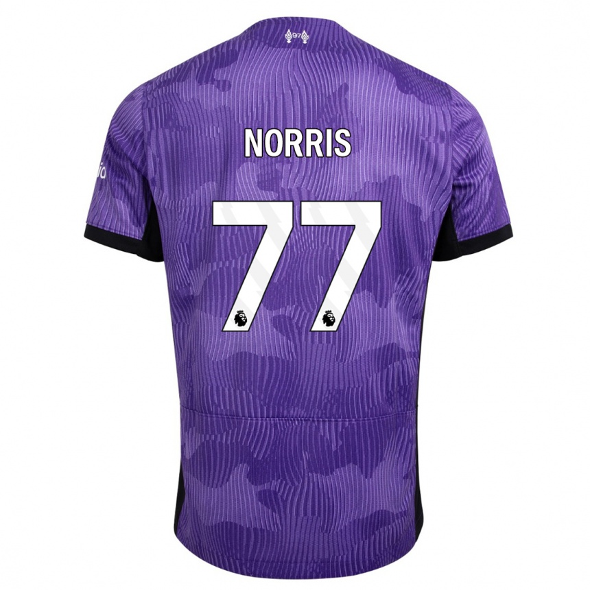 Niño Fútbol Camiseta James Norris #77 Púrpura Equipación Tercera 2023/24 Perú