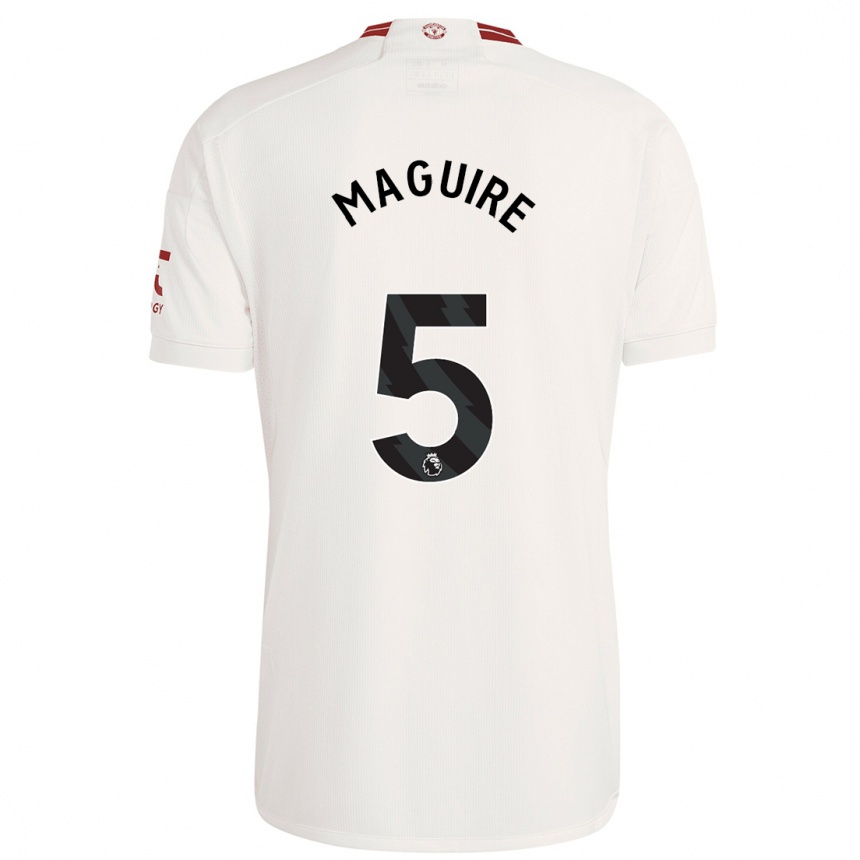 Niño Fútbol Camiseta Harry Maguire #5 Blanco Equipación Tercera 2023/24 Perú