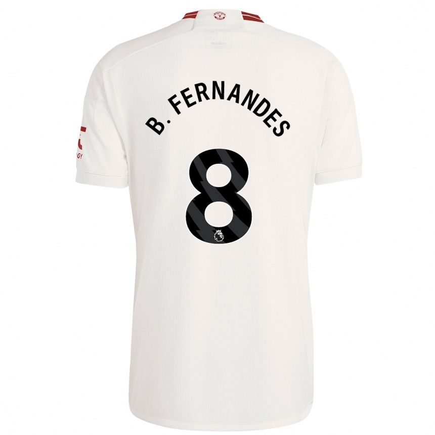 Niño Fútbol Camiseta Bruno Fernandes #8 Blanco Equipación Tercera 2023/24 Perú