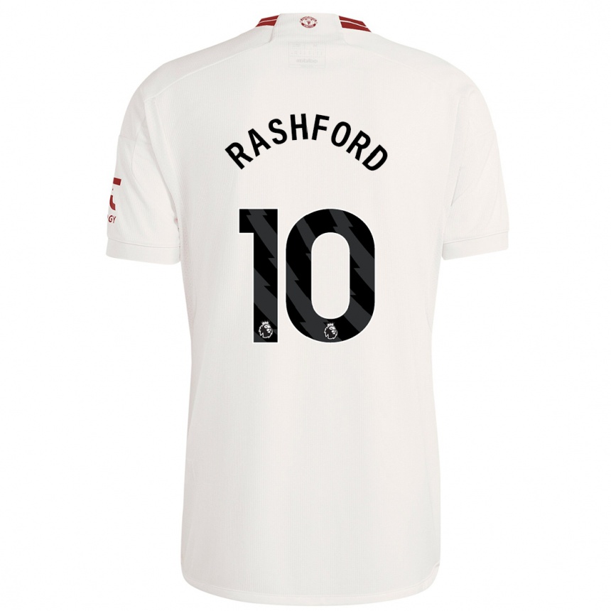 Niño Fútbol Camiseta Marcus Rashford #10 Blanco Equipación Tercera 2023/24 Perú