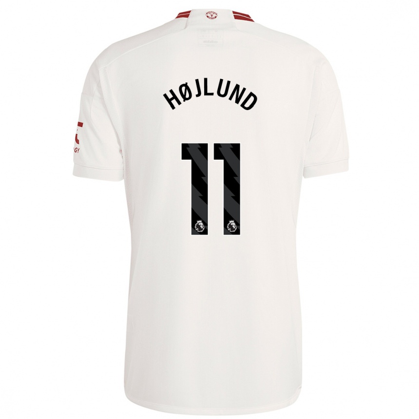 Niño Fútbol Camiseta Rasmus Højlund #11 Blanco Equipación Tercera 2023/24 Perú