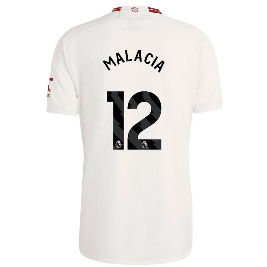 Niño Fútbol Camiseta Tyrell Malacia #12 Blanco Equipación Tercera 2023/24 Perú