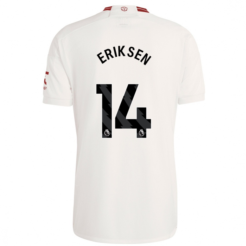 Niño Fútbol Camiseta Christian Eriksen #14 Blanco Equipación Tercera 2023/24 Perú