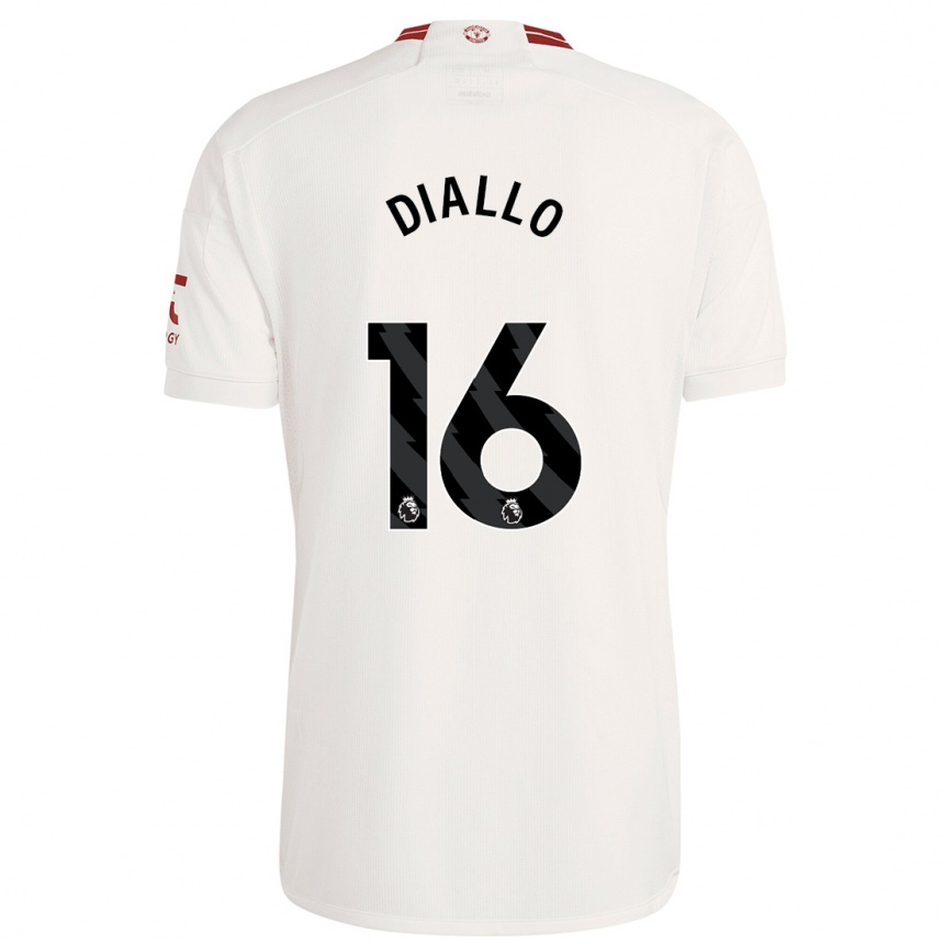 Niño Fútbol Camiseta Amad Diallo #16 Blanco Equipación Tercera 2023/24 Perú