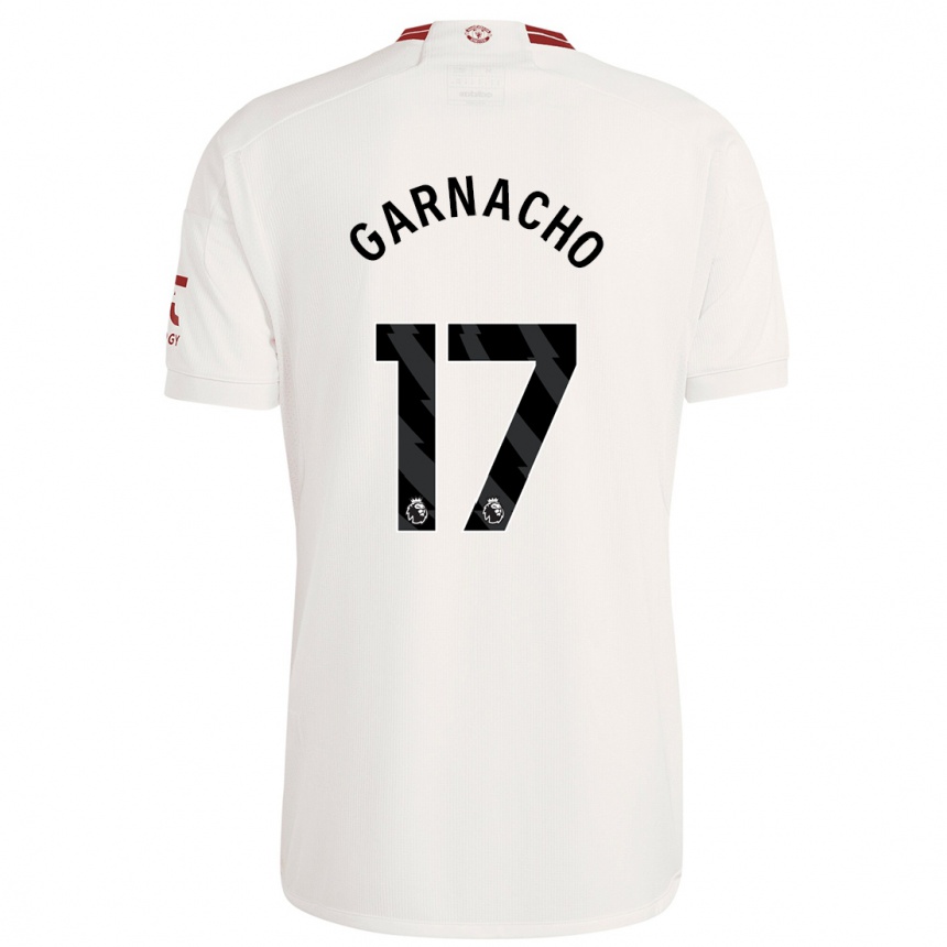 Niño Fútbol Camiseta Alejandro Garnacho #17 Blanco Equipación Tercera 2023/24 Perú