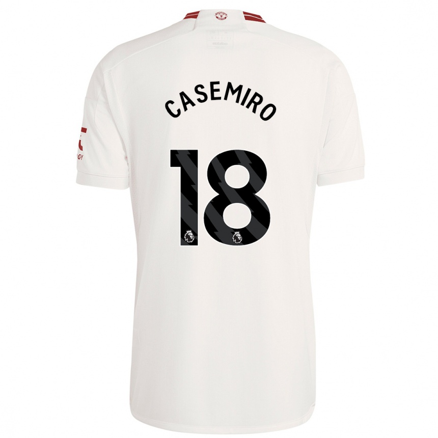 Niño Fútbol Camiseta Casemiro #18 Blanco Equipación Tercera 2023/24 Perú