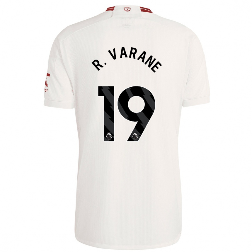 Niño Fútbol Camiseta Raphael Varane #19 Blanco Equipación Tercera 2023/24 Perú