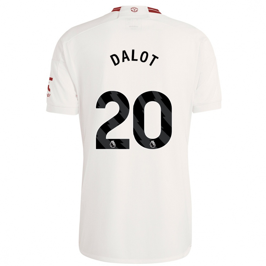 Niño Fútbol Camiseta Diogo Dalot #20 Blanco Equipación Tercera 2023/24 Perú