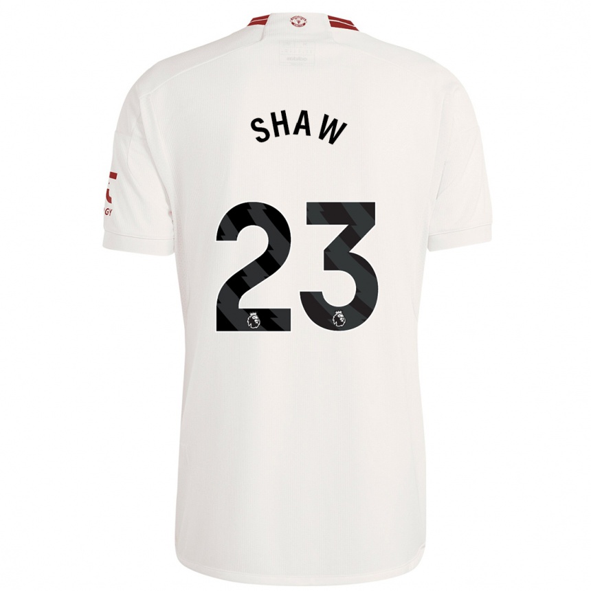 Niño Fútbol Camiseta Luke Shaw #23 Blanco Equipación Tercera 2023/24 Perú