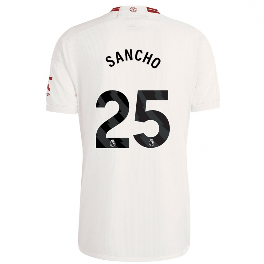 Niño Fútbol Camiseta Jadon Sancho #25 Blanco Equipación Tercera 2023/24 Perú