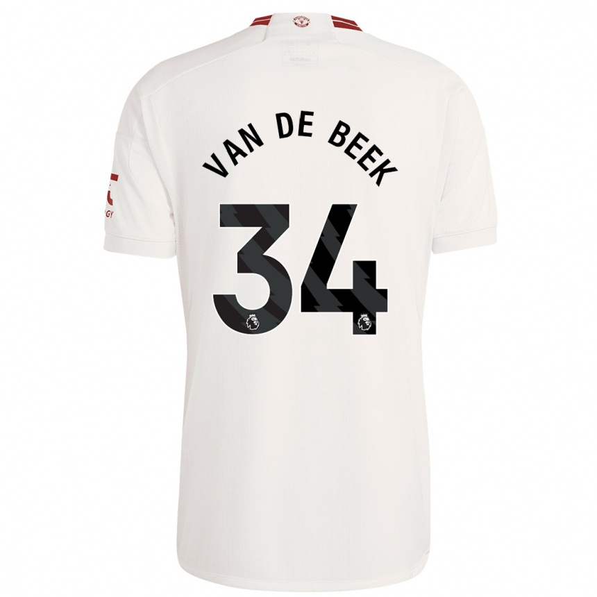 Niño Fútbol Camiseta Donny Van De Beek #34 Blanco Equipación Tercera 2023/24 Perú