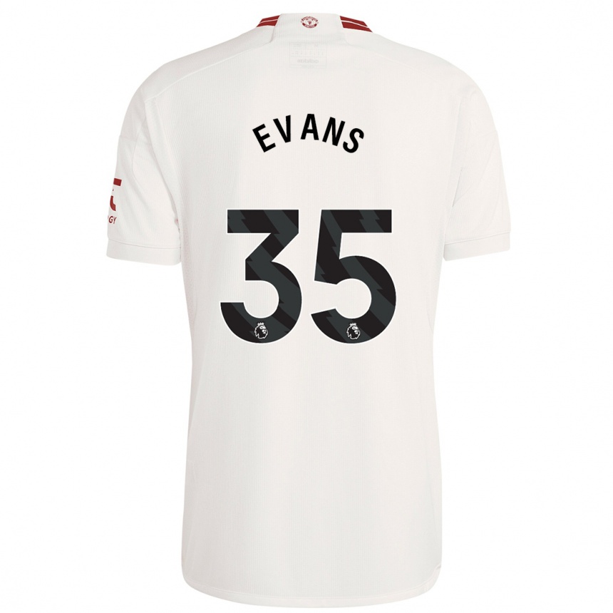 Niño Fútbol Camiseta Jonny Evans #35 Blanco Equipación Tercera 2023/24 Perú