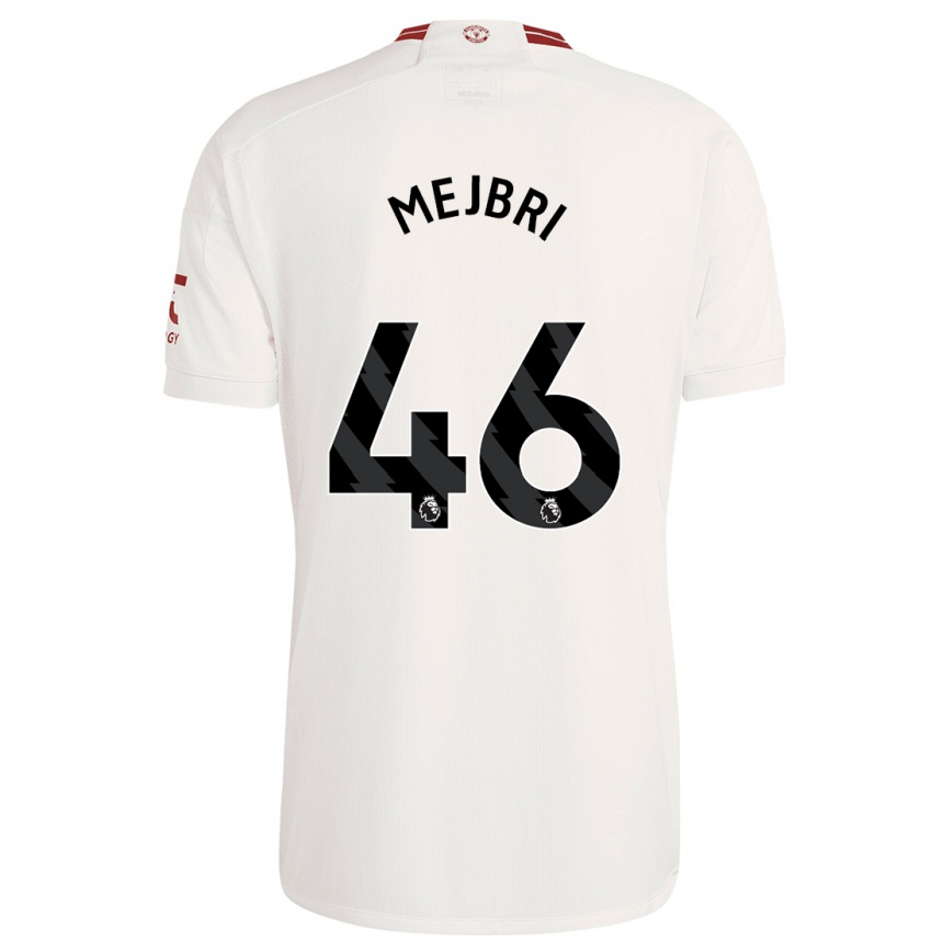 Niño Fútbol Camiseta Hannibal Mejbri #46 Blanco Equipación Tercera 2023/24 Perú