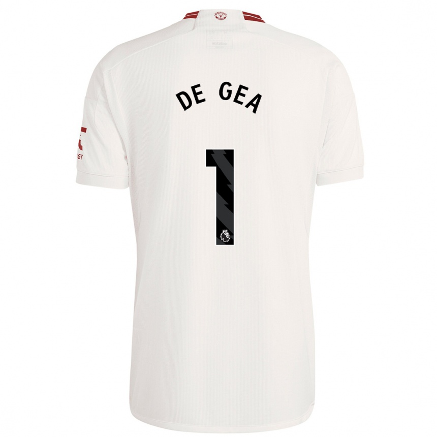 Niño Fútbol Camiseta David De Gea #1 Blanco Equipación Tercera 2023/24 Perú