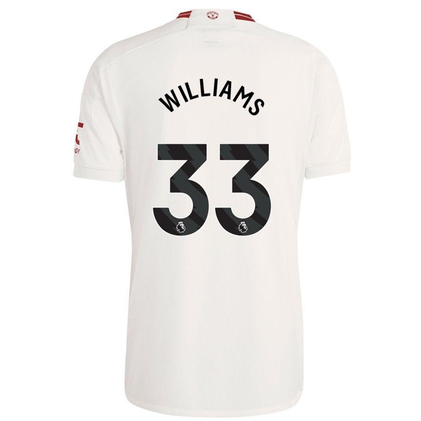 Niño Fútbol Camiseta Brandon Williams #33 Blanco Equipación Tercera 2023/24 Perú