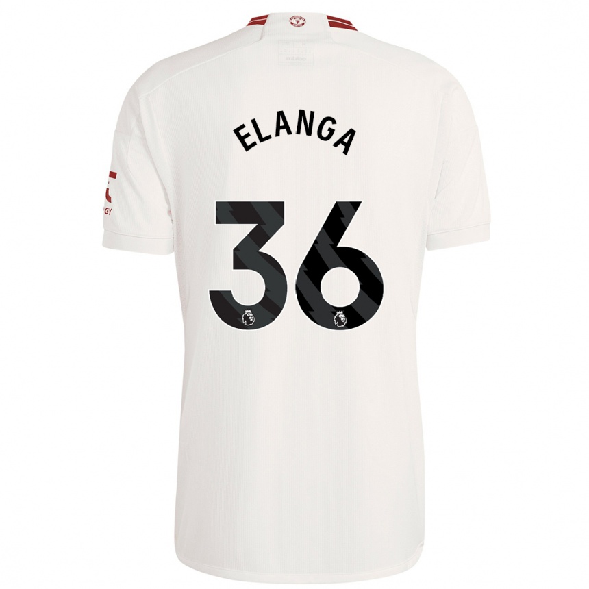 Niño Fútbol Camiseta Anthony Elanga #36 Blanco Equipación Tercera 2023/24 Perú