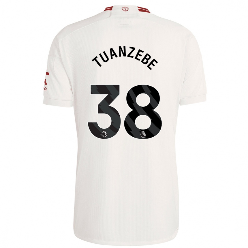 Niño Fútbol Camiseta Axel Tuanzebe #38 Blanco Equipación Tercera 2023/24 Perú