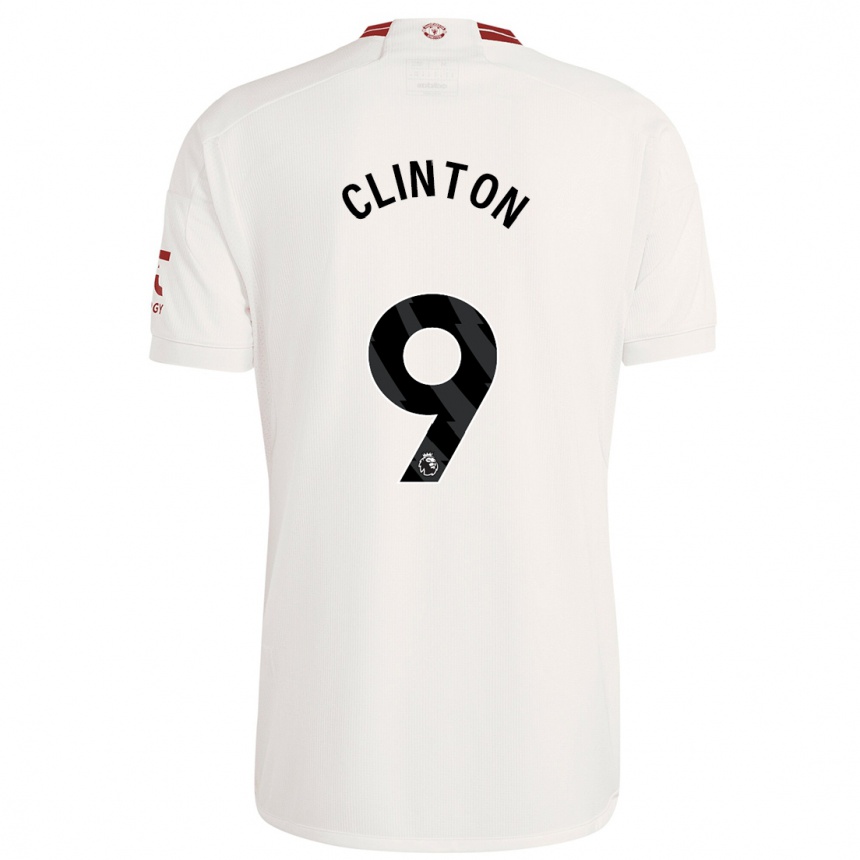 Niño Fútbol Camiseta Grace Clinton #9 Blanco Equipación Tercera 2023/24 Perú