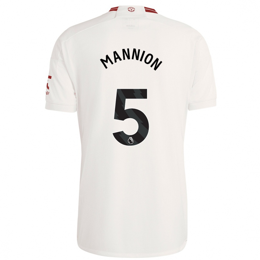 Niño Fútbol Camiseta Aoife Mannion #5 Blanco Equipación Tercera 2023/24 Perú