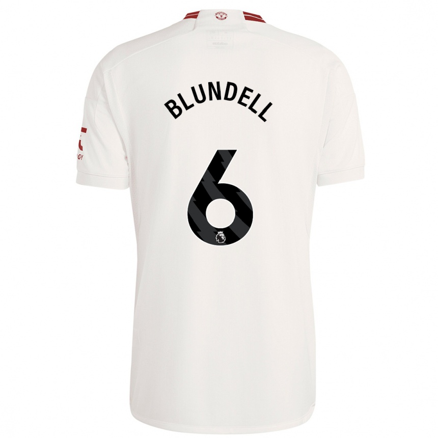 Niño Fútbol Camiseta Hannah Blundell #6 Blanco Equipación Tercera 2023/24 Perú