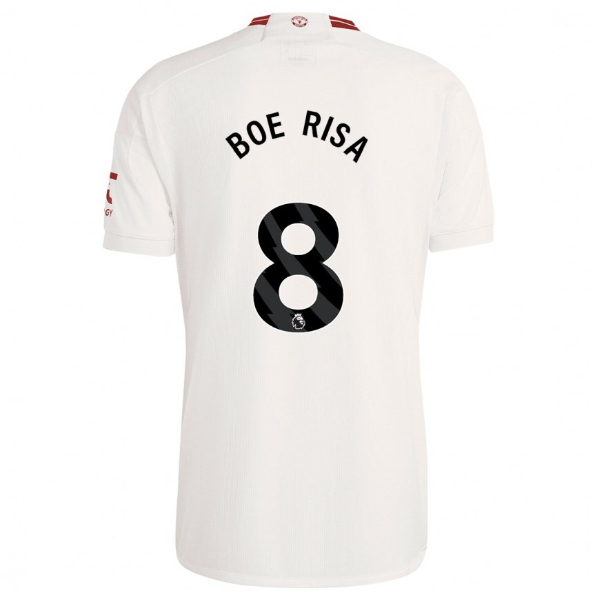 Niño Fútbol Camiseta Vilde Boe Risa #8 Blanco Equipación Tercera 2023/24 Perú