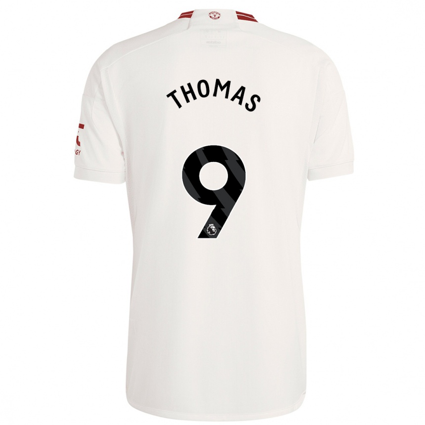 Niño Fútbol Camiseta Martha Thomas #9 Blanco Equipación Tercera 2023/24 Perú