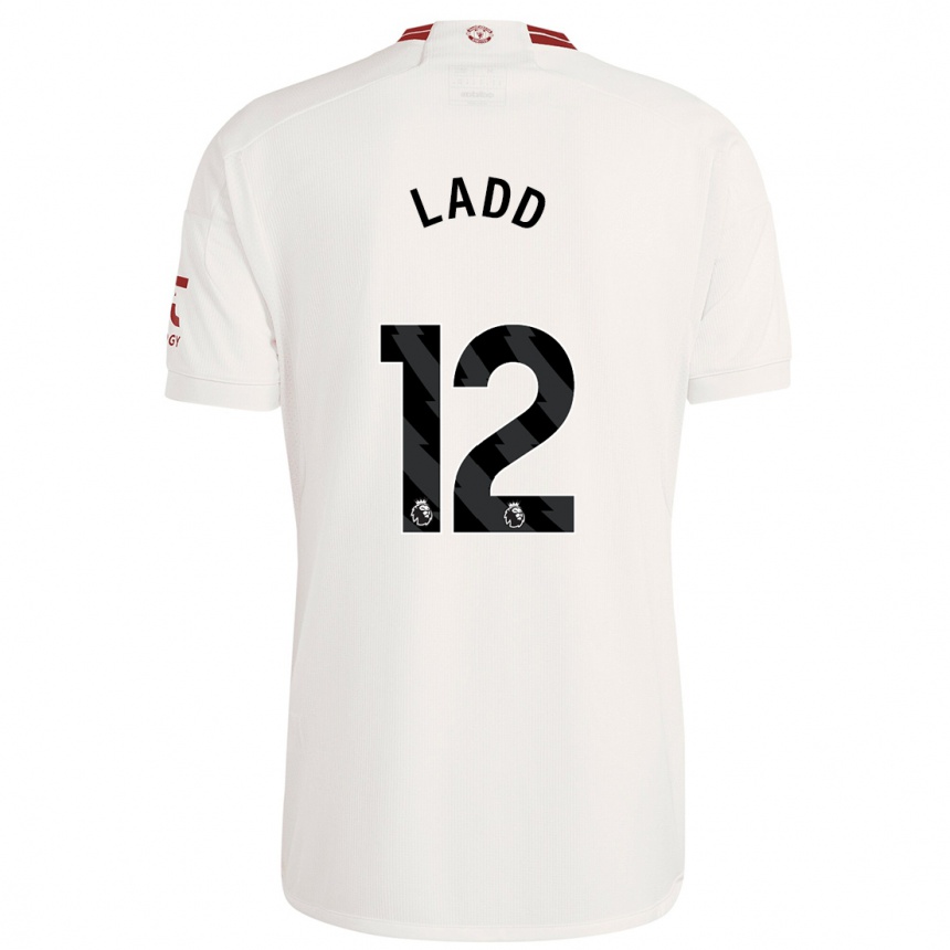 Niño Fútbol Camiseta Hayley Ladd #12 Blanco Equipación Tercera 2023/24 Perú